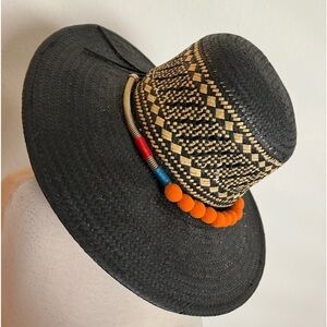 San Diego Hat Company's Signature Women's‎ O/S Raffia Sun Hat Black & Tan